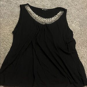 Valerie Bertinelli Black Tank Top with Lace Detail